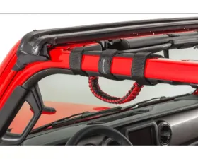 Quadratec Paracord Front Grab Handle Pair Red for Jeep 1997-2021